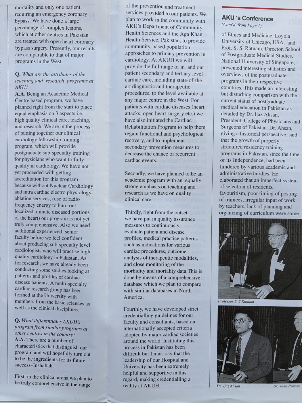 Second page of the interview with Dr. Alnoor Abdulla about the AKUH Cardiovascular Program