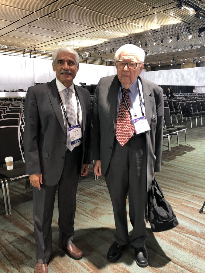 Dr. Abdulla with the late Dr. Eugene Braunwald at an American College of Cardiology conference