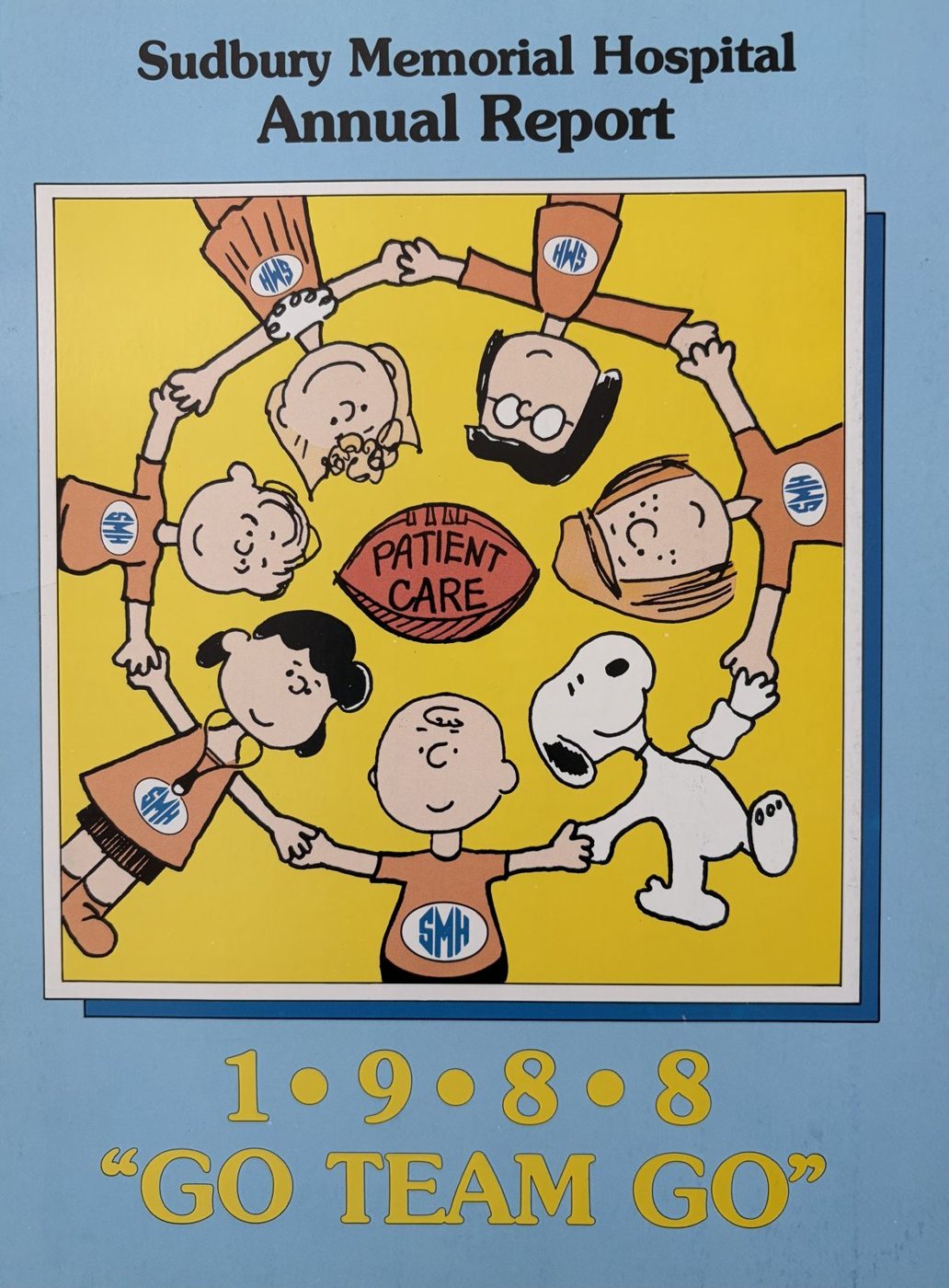 Cover of the Sudbury Memorial Hospital Annual Report 1988, Go Team Go